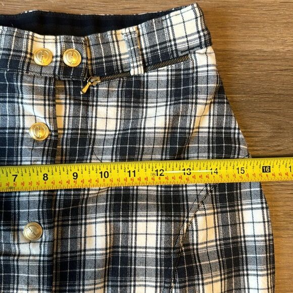 Vtg Gucci 90s runway plaid jodhpurs recycled into a snap button skirt size 30 - Picture 9 of 16